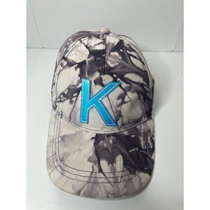 Justice K women's/girls hat purple/white marble design velcro strap